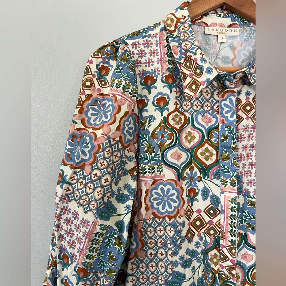 Laroque 100% Cotton Patchwork Tile Print Drop Wai… - image 3